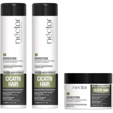 Imagem de Kit Néctar Com 3 Itens Cicatri Hair Para Cabelos Ressecados
