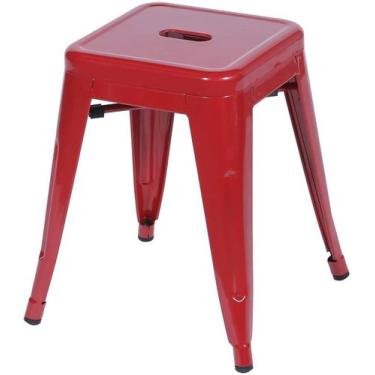 Imagem de Banqueta Industrial Iron Vermelha Baixa 44 cm (ALT) - 32363 - Sun Hous