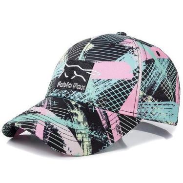 Imagem de Boné Feminino Geométrico Tintura De Algodão Casual ELASHOPP, Azul