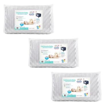 Imagem de Kit de 3 Colchonetes Macios Para Berço Desmontável - Fibrasca