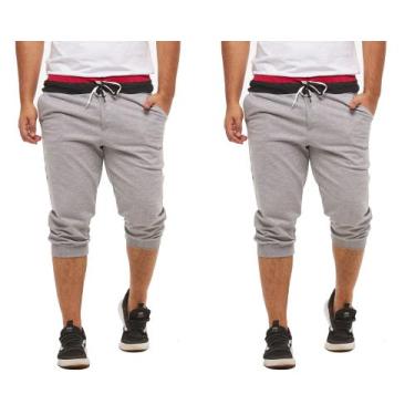 Imagem de Kit com 02 bermudas de moletom saruel skinny masculino - Wooks, G, Cin