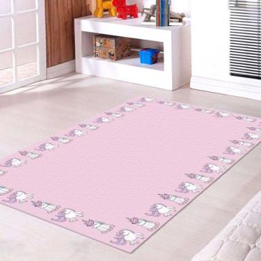 Imagem de Tapete Infantil Unicórnio Rosa 60x120cm - Style Brazil