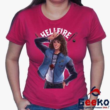 Imagem de Baby Look Hellfire Club 100% Algodão - Eddie Munson - Stranger Things 