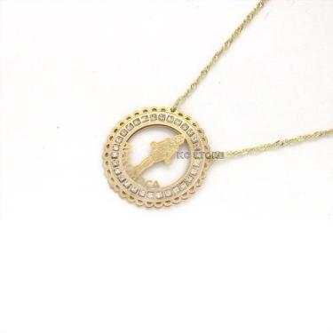 Imagem de Colar gargantilha Strass Aeromoça Comissária Avião Turismo Folheado do