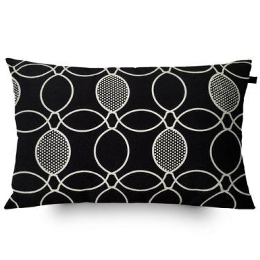 Imagem de Almofada Retangular Preta Elipse 30x50cm Branco - FASTLAR
