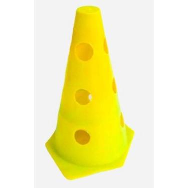 Imagem de Cone de Agilidade Alux 23 cm Flexível com furos - Amarelo 