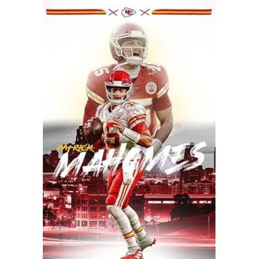 Imagem de WHZKCYH Pôster do Campeonato Americano de Futebol Americano de 2024 para decoração de parede de quarto de crianças - Patrick Mahomes-Chris Jones Impressão artística em tela Imagem de Chiefs para fãs
