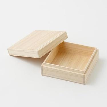 Imagem de 箱義 Hakoyoshi KIRIBAKO (caixa de madeira Paulownia) Estojo de armazenamento retangular - Feito no Japão - Disponível em 6 tamanhos (P (interno: 8,23 x 8,23 x A 3,106 cm))