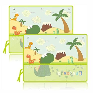 Imagem de Protetor solar de carro para bebês e crianças, pacote com 2 protetores de janela lateral do carro, protege contra o brilho do sol, bloqueia o sol e os raios UV e o interior do carro bloqueador solar (dinossauro)