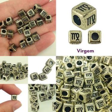Imagem de 15 pçs Entremeios de signos dourado  ABS 7MM p/ colar pulseira bijuter