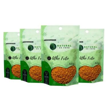 Imagem de kit 4 Alho Frito Granulado Sabor Marcante Premium  Pouch  50g  - Natur