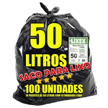 Imagem de Saco de Lixo 50 Litros  - Lixex - 10 pacotes ( 100 sacos)