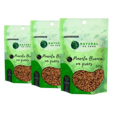 Imagem de Pimenta Branca em Grãos Gourmet sabor Autentico Kit 3 Pouch 50g  - Nat