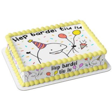 Imagem de Papel arroz e faixa para bolo festa aniversário flork bento meme - Cat