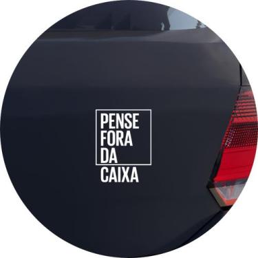 Imagem de Adesivo de Carro Pense Fora da Caixa - Cor Branco - Melhor Adesivo, Br