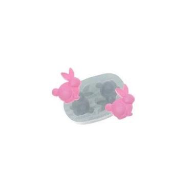 Imagem de Molde de Silicone Dupla de Coelhos Ref. 643 Flexarte Rizzo Confeitaria