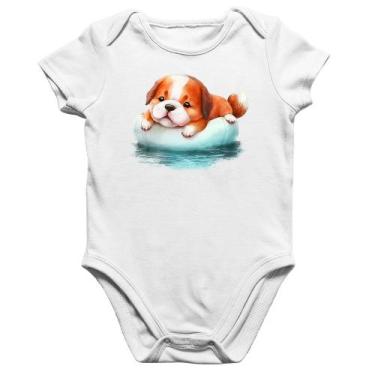Imagem de Body Bebê Algodão Cachorrinho Na Piscina  - Foca na Moda, Branco, P