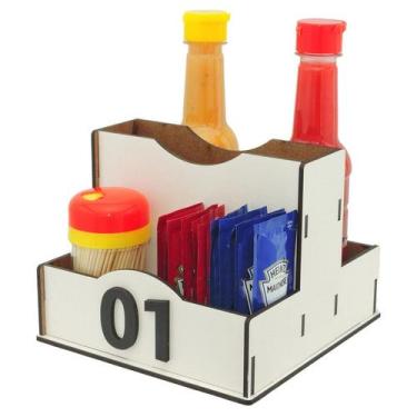 Imagem de 50 Porta Sachê Temperos Guardanapos Organizador de Mesa Lanchonete Bra