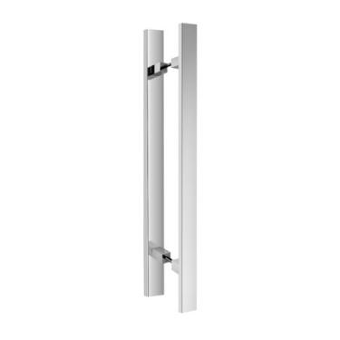 Imagem de Puxador de Porta Aço Inox Escovado 40cm Portas Pivotante Madeira Vidro
