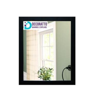 Imagem de Espelho 20x25 Moldura Preta para casa, decoração, sala , banheiro - De