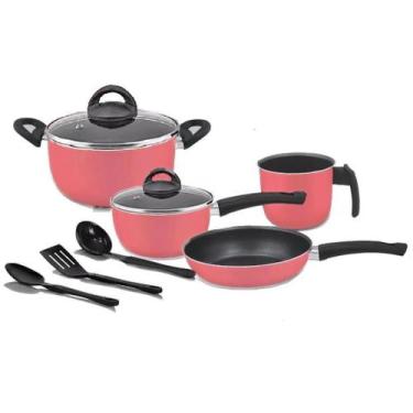 Imagem de Conjunto Panelas Teflon Marpal Gourmet 07 Peças, Vermelho ou preto