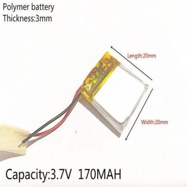 Imagem de Bateria 302020 Com 170mah 3mmx20mmx20mm 2 Fios 3,7v - - KMIG