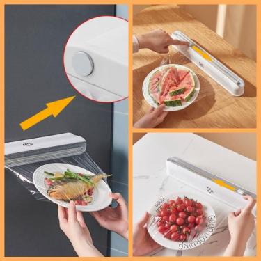 Imagem de Suporte  Filme Embalador Com Cortador e Fixador Para Cozinha - VM Impo
