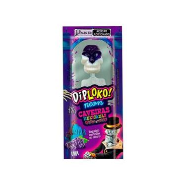 Imagem de Pirulito Diploko Neon Caveiras Mexicanas Sabores Sortidos 12g