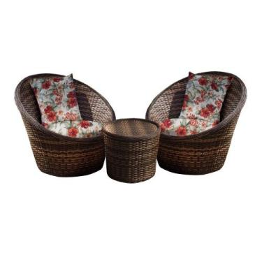 Imagem de Conjunto Jardim Bola Fibra Sintética com 2 Poltronas e  Mesa Centro - 