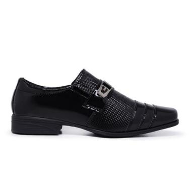 Imagem de Sapato Masculino Social Bico Quadrado Fino Moderno - Schiareli, Preto,