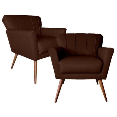 Imagem de Kit 2 Cadeiras Estofada Laís Para Recepção Consultorio e Clínica - Sue