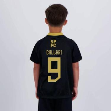 Imagem de Camisa São Paulo Calleri 9 Princípio Infantil Pret - Braziline, 4 ANOS