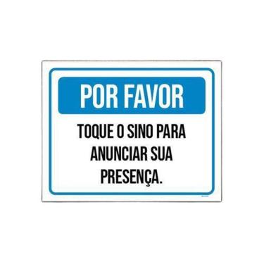 Imagem de Kit 10 Placas Por Favor Toque Sino Anunciar Sua Presença