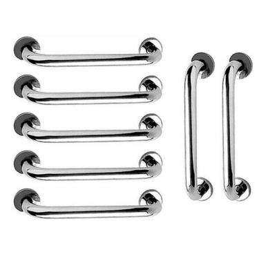 Imagem de Barra de Apoio 40cm Alça Aço Inox Kit 7 Unidades Idoso Cadeirante Gest