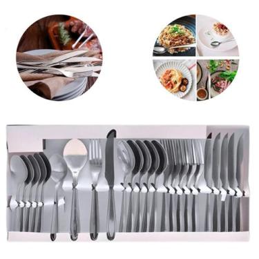 Imagem de Faqueiro Jogo Talheres Sunshine 24 Pçs Inox Preto - Fratelli Inox