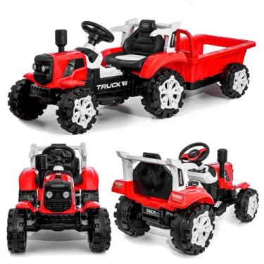 Imagem de Trator Elétrico Infantil Mini Veículo 12V Com Sons E Luzes Bluetooth U