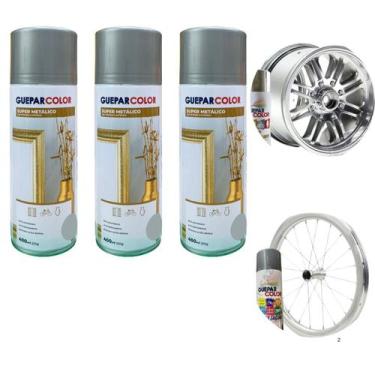 Imagem de Tinta Spray todas Colores  400ml Caixa C/ 3 Unidades prata - grepar