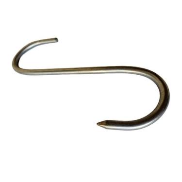 Imagem de 6 ganchos resistentes em inox para açougues carnes feiras linguiça fru