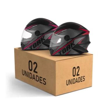 Imagem de Kit 2 Capacetes R8 Fechados Pro Tork Moto Masculino Feminino Segurança