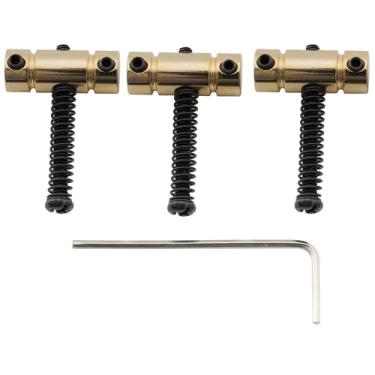 Imagem de Musiclily Pro Espaçamento 21mm Barril Carrinhos Saddles Telecaster de Aço para Guitarra Fender Squier Tele, Dourado(3 Peças)