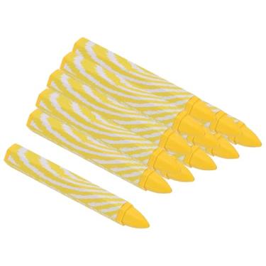 Imagem de PATIKIL Giz de cera para marcação, pacote com 12, 10,4 x 1,5 cm, lápis de cera hexagonal, para madeira, vidro, cerâmica, caixas, pano, pedra, amarelo