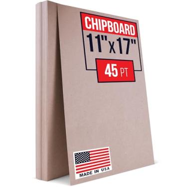 Imagem de Paclord Folhas de aglomerado liso Kraft marrom de 28 x 43 cm, 0,45 Pt de espessura – Feito nos EUA – Feito nos EUA (pacote com 40) – Aglomerado durável para projetos de papelão, suporte de moldura,