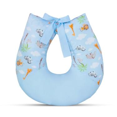 Imagem de Almofada Para Amamentação Bebe Travesseiro Amamentar (Safari Azul)