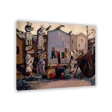 Imagem de Emily Carr Famosa reprodução de pinturas a óleo em tela (aldeia indígena, baía de alerta) pôsteres e impressões pronto para pendurar arte de parede imagens de paisagem para decoração de sala de estar