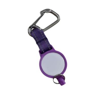 Imagem de kowaku RETRATOR de ENGRENAGEM de com gancho de aço inoxidável, anel dividido para snorkeling subaquático, escalada de montanha, espingarda, Roxo