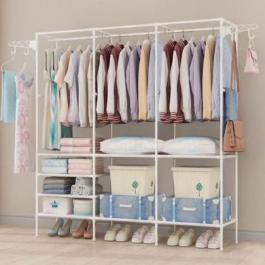 Imagem de Arara Cabideiro Para Roupa Triplo Cabides Sapateira Multiuso - OI VIDA