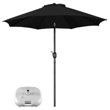 Imagem de Ombrelone 3 metros Com Base Branca Articulado De Manivela Maresias Para Piscina - AMZ Preto