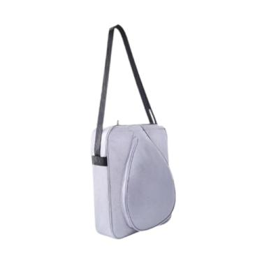 Imagem de menolana Tênis Bolsa Crossbody Badminton Bolsa de viagem Equipamento de adultos à prova d'água com tira ajustável portador de remo profissional, Honeycomb Cinza