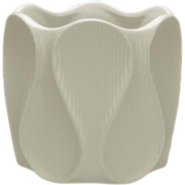 Imagem de CACHEPÔ VASO DECORATIVO PLANTA HOME&CO CERÂMICA 10x10x10cm MARFIM