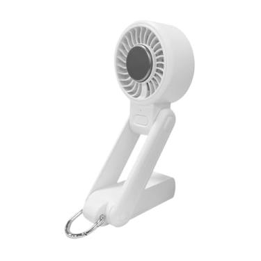 Imagem de Bothyi Mini fã dobrável Fã de resfriamento de gelo recarregável fácil de transportar e armazenar fãs de desktop de ventilador compacto para camping viagens, Branco